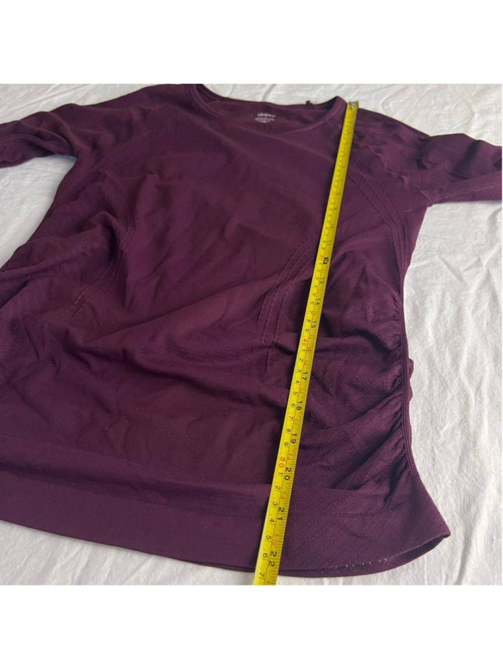 Quince Women Seamless Sz S Ruched Long Sleeve Athletic Top Plum Yoga Sustainable - Picture 7 of 10